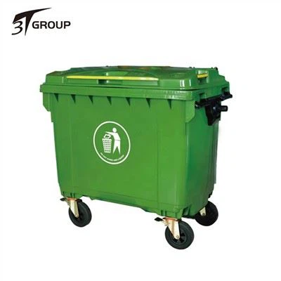 4 caixas de lixo grandes de plástico com rodas